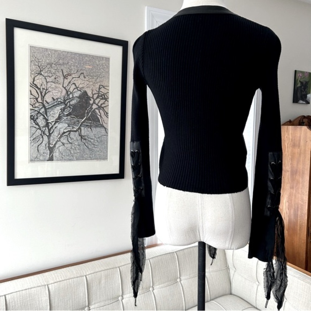 John Richmond Sweater, Viscose/Leather - Picture 2 of 10